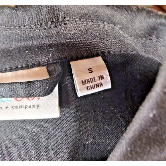 D & Co Denim & Company Black Women's Jean Jacket Bling Buttons Front Pockets S - Picture 10 of 10